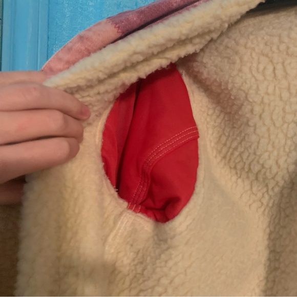 Vintage union Made LEE pink patchwork Sherpa lined utility jacket let HTF - Picture 8 of 8